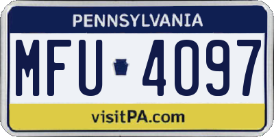 PA license plate MFU4097