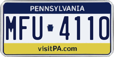 PA license plate MFU4110