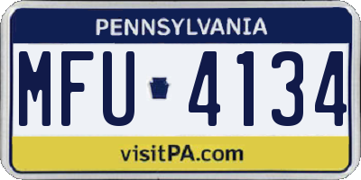 PA license plate MFU4134