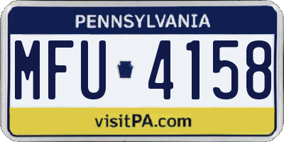 PA license plate MFU4158