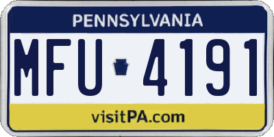 PA license plate MFU4191
