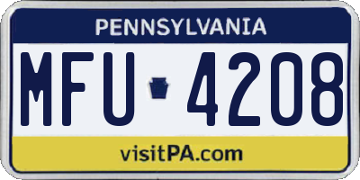 PA license plate MFU4208