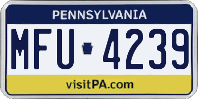 PA license plate MFU4239