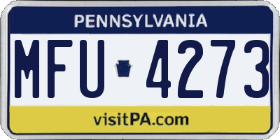 PA license plate MFU4273