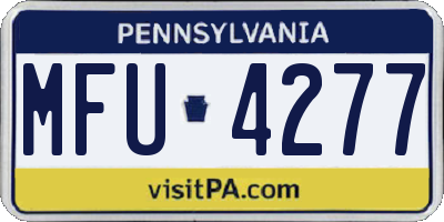 PA license plate MFU4277
