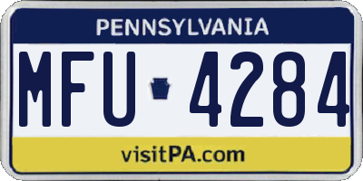 PA license plate MFU4284