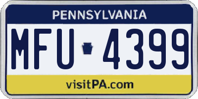PA license plate MFU4399