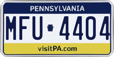 PA license plate MFU4404