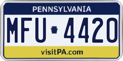 PA license plate MFU4420