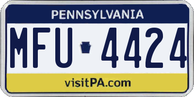 PA license plate MFU4424