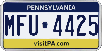PA license plate MFU4425