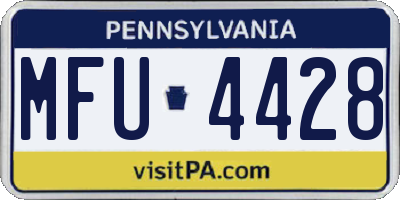 PA license plate MFU4428