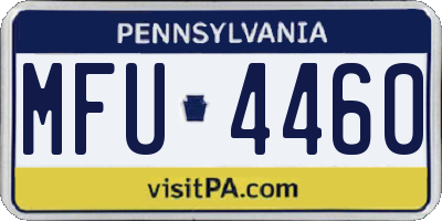 PA license plate MFU4460