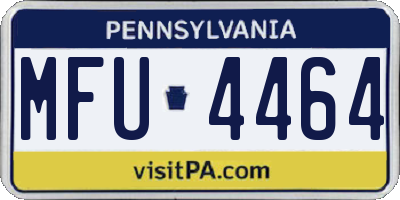 PA license plate MFU4464