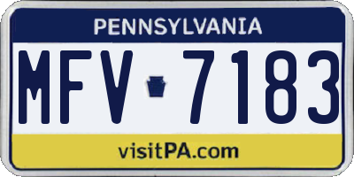 PA license plate MFV7183