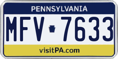 PA license plate MFV7633