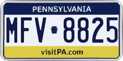 PA license plate MFV8825
