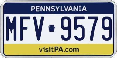 PA license plate MFV9579