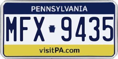 PA license plate MFX9435