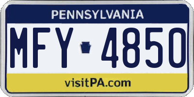 PA license plate MFY4850