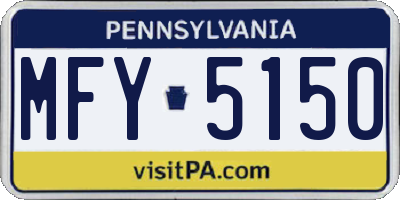 PA license plate MFY5150