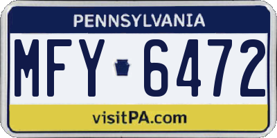 PA license plate MFY6472