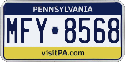 PA license plate MFY8568