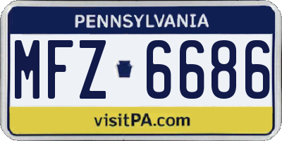 PA license plate MFZ6686