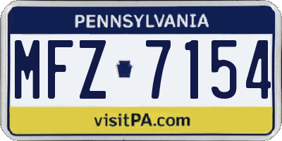 PA license plate MFZ7154