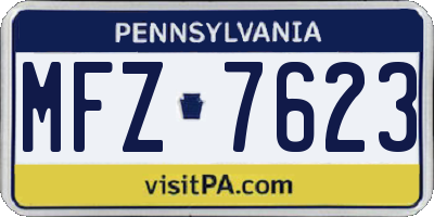 PA license plate MFZ7623