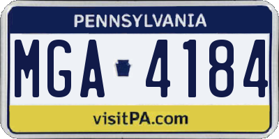 PA license plate MGA4184
