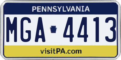PA license plate MGA4413