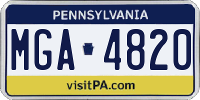 PA license plate MGA4820
