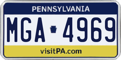 PA license plate MGA4969