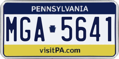 PA license plate MGA5641