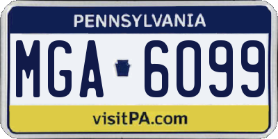 PA license plate MGA6099