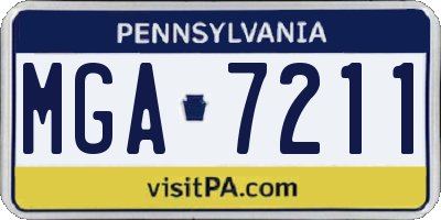 PA license plate MGA7211