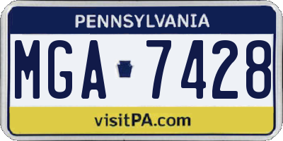 PA license plate MGA7428