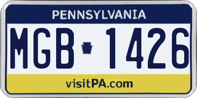 PA license plate MGB1426