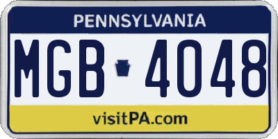 PA license plate MGB4048