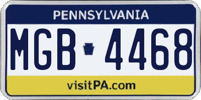 PA license plate MGB4468