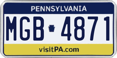 PA license plate MGB4871