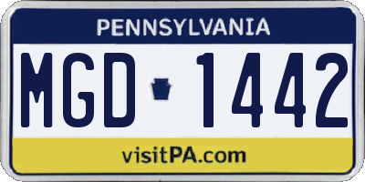 PA license plate MGD1442