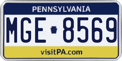 PA license plate MGE8569