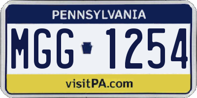 PA license plate MGG1254