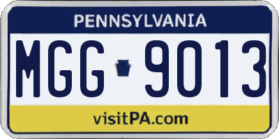 PA license plate MGG9013