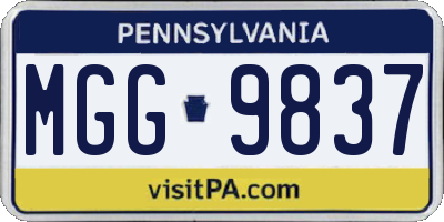 PA license plate MGG9837