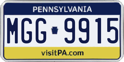 PA license plate MGG9915