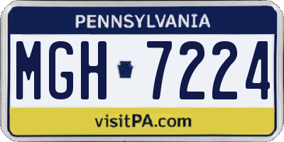 PA license plate MGH7224