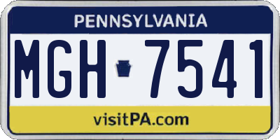 PA license plate MGH7541